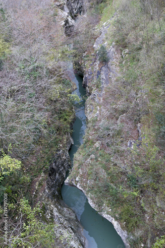 titerno river gorge detail in matese park photo