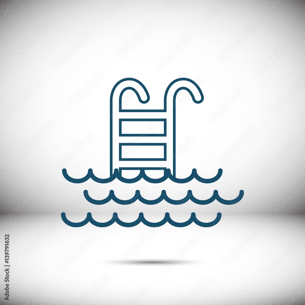Pool isolated minimal single flat linear icon Ladder line vector icon for websites and mobile minimalistic flat design Pool isolated minimal single flat linear icon Ladder line vector icon for websites and mobile minimalistic flat design