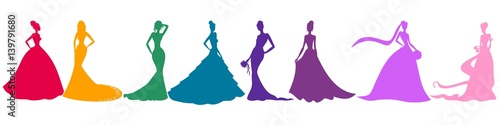 Bridal silhouettes - colorful