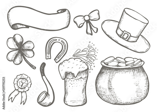 St. Patrick Day vintage elements