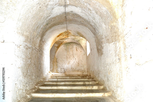 Stone staircase in an old castle