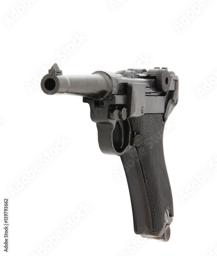 Pistol handgun weapon isolated on white background