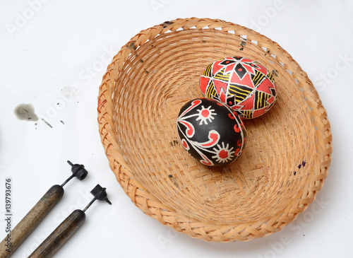 Ukrainian Easter eggs with styluses photo