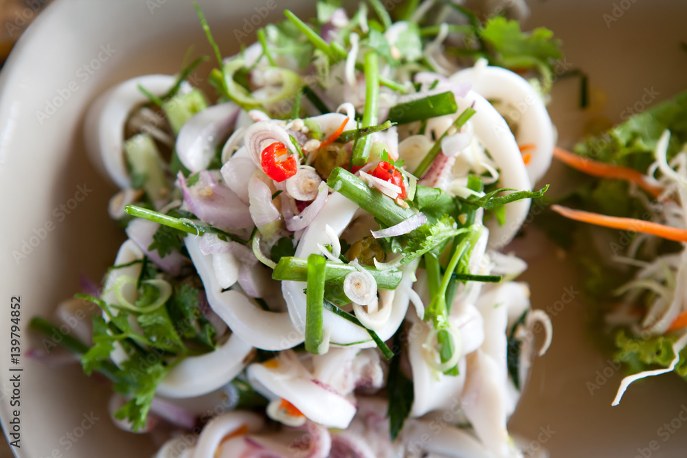 Spicy squid salad
