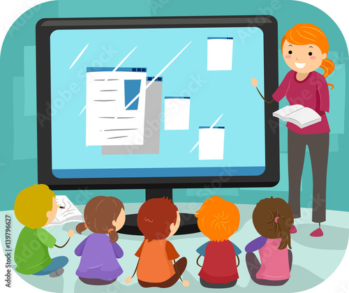 Stickman Kids Computer Class