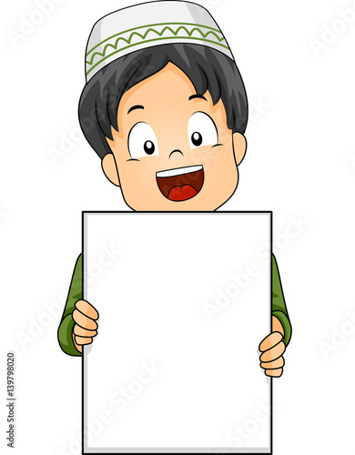 Muslim Kid Holding Board
