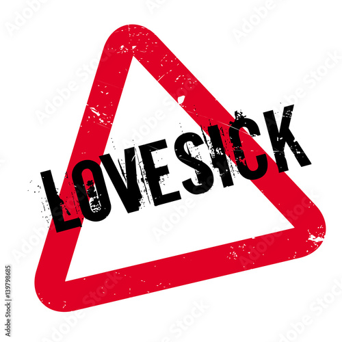 Lovesick rubber stamp. Grunge design with dust scratches. Effects can be easily removed for a clean, crisp look. Color is easily changed.