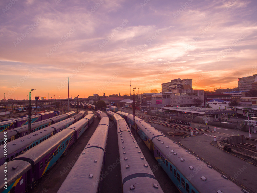 Naklejka premium train staion