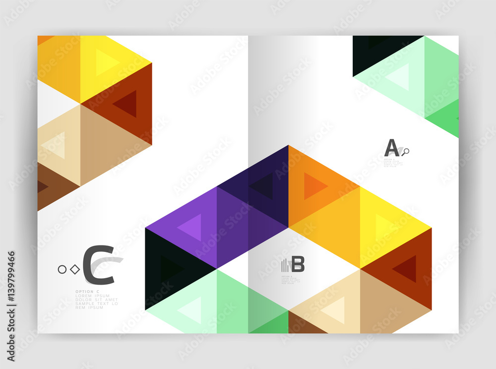 Fototapeta premium Print template modern elegant background triangle annual report