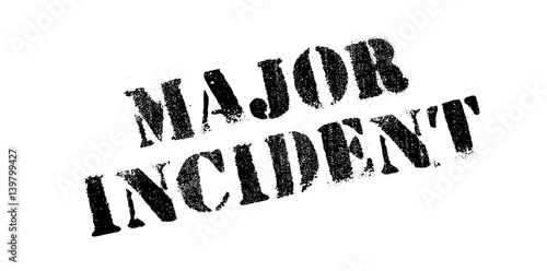 Major Incident rubber stamp. Grunge design with dust scratches. Effects can be easily removed for a clean, crisp look. Color is easily changed.