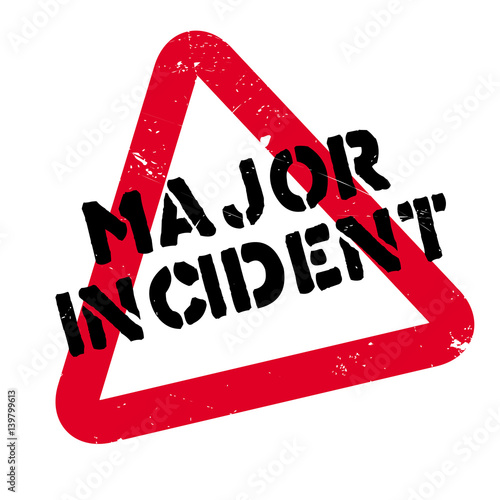 Major Incident rubber stamp. Grunge design with dust scratches. Effects can be easily removed for a clean, crisp look. Color is easily changed.