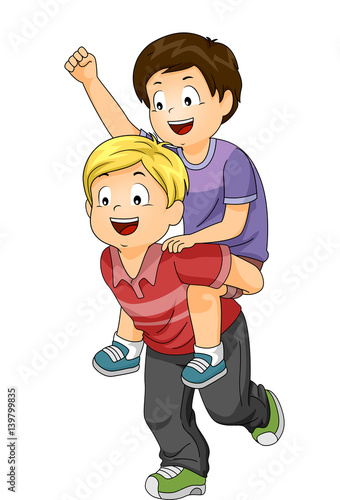 Kids Piggy Back Ride Boys