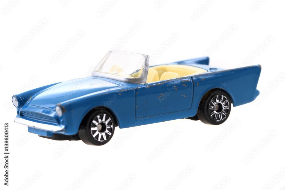 blue metal toy car