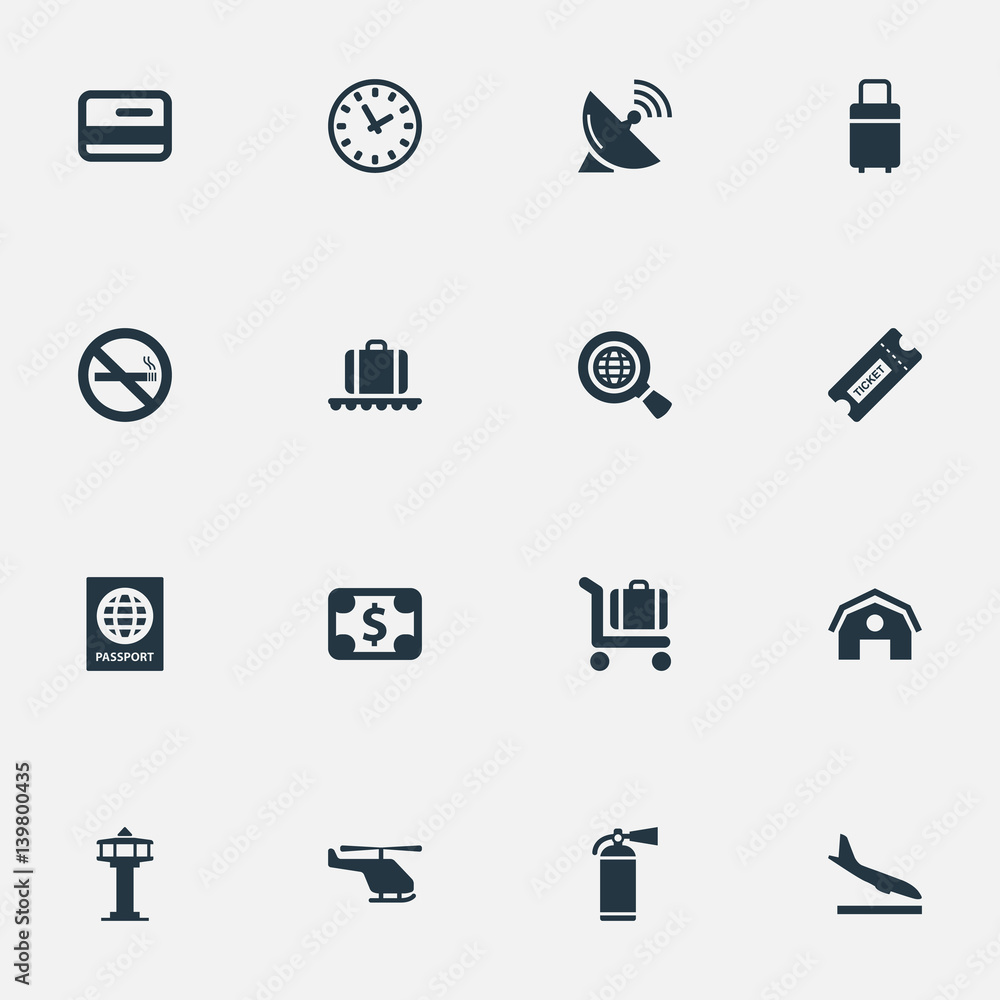 Vector Illustration Set Of Simple Transportation Icons. Elements Watch