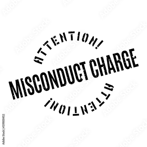 Misconduct Charge rubber stamp. Grunge design with dust scratches. Effects can be easily removed for a clean, crisp look. Color is easily changed.