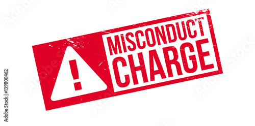 Misconduct Charge rubber stamp. Grunge design with dust scratches. Effects can be easily removed for a clean, crisp look. Color is easily changed.
