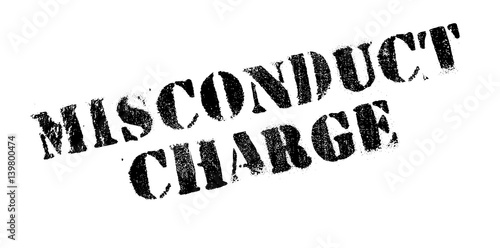 Misconduct Charge rubber stamp. Grunge design with dust scratches. Effects can be easily removed for a clean, crisp look. Color is easily changed.