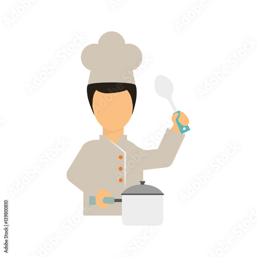 Chef cartoon character icon vector illustration graphic design