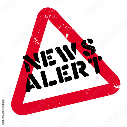News Alert rubber stamp. Grunge design with dust scratches. Effects can be easily removed for a clean, crisp look. Color is easily changed.