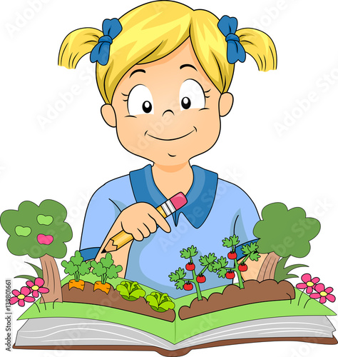 Kid Girl Gardener Garden Book