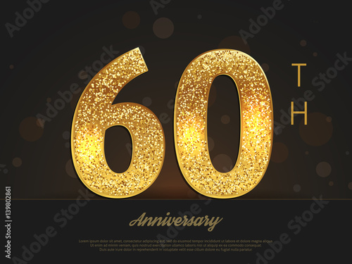 60th anniversary decorated greeting/invitation card template.