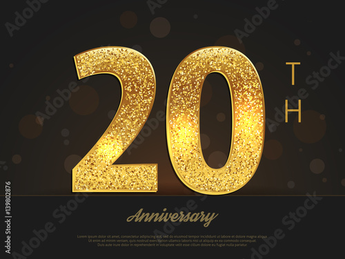 20th anniversary decorated greeting/invitation card template.