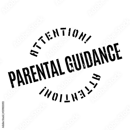 Parental Guidance rubber stamp. Grunge design with dust scratches. Effects can be easily removed for a clean, crisp look. Color is easily changed.