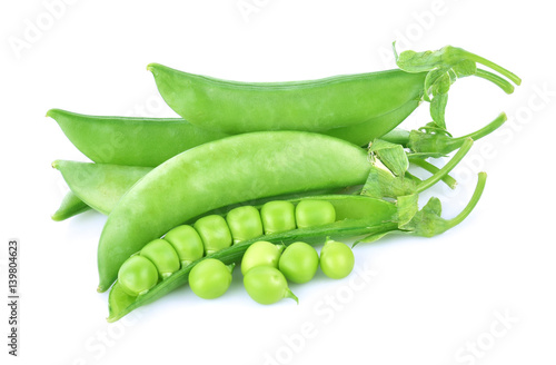 snap peas isolated on white
