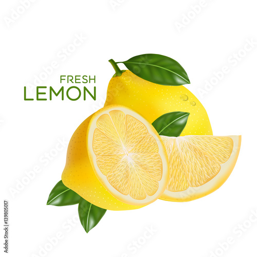 fresh lemon fruit vector
