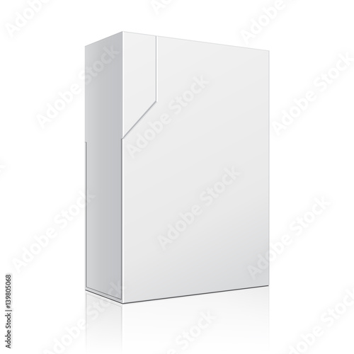 Modern Software Package Box For DVD, CD Disk Or Other Your Product. Mock Up, Template. Illustration Isolated On White Background. Advertising. Vector EPS10
