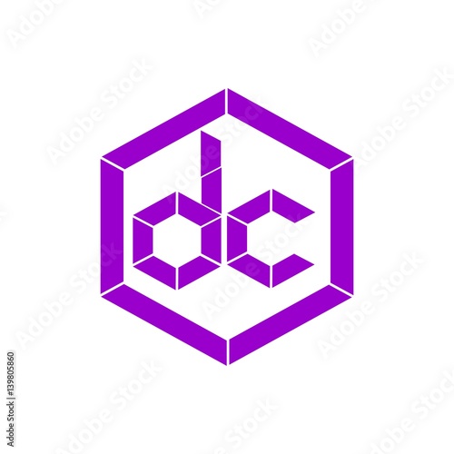 initial letter DC purple color logo vector