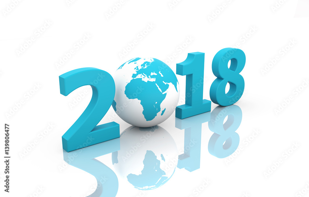 New Year 2018 - 3D Rendered Image New Year 2018 - 3D Rendered Image