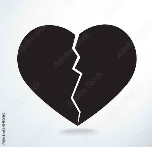 the heart breaking icon vector 