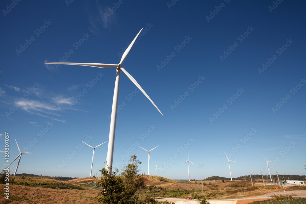 Wind turbine clean energy, Wind mill in Khao Kho, Phetchabun, Thailand Wind turbine clean energy, Wind mill in Khao Kho, Phetchabun, Thailand