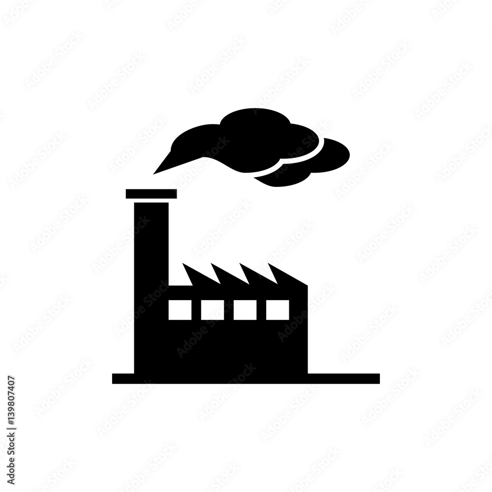 Eco smoke factory vector icon Stock Vector | Adobe Stock