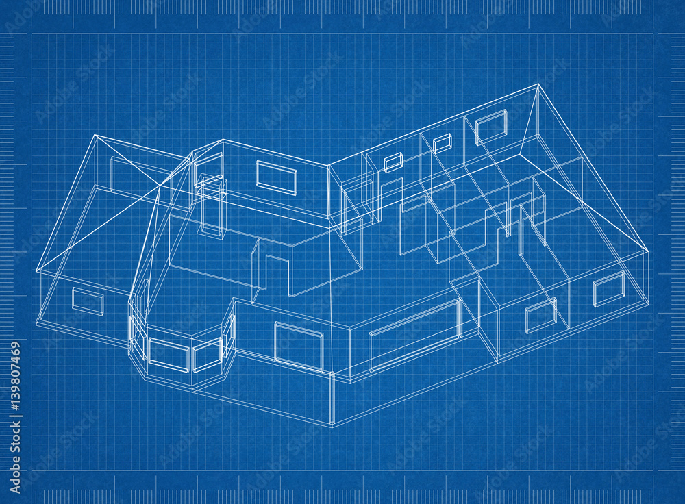 House Blueprint– 3D perspective House Blueprint– 3D perspective