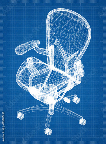 Chair blueprint     3D perspective