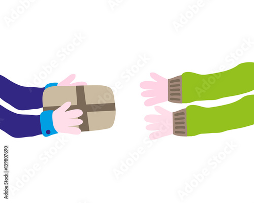Package delivery, drawing vector graphics