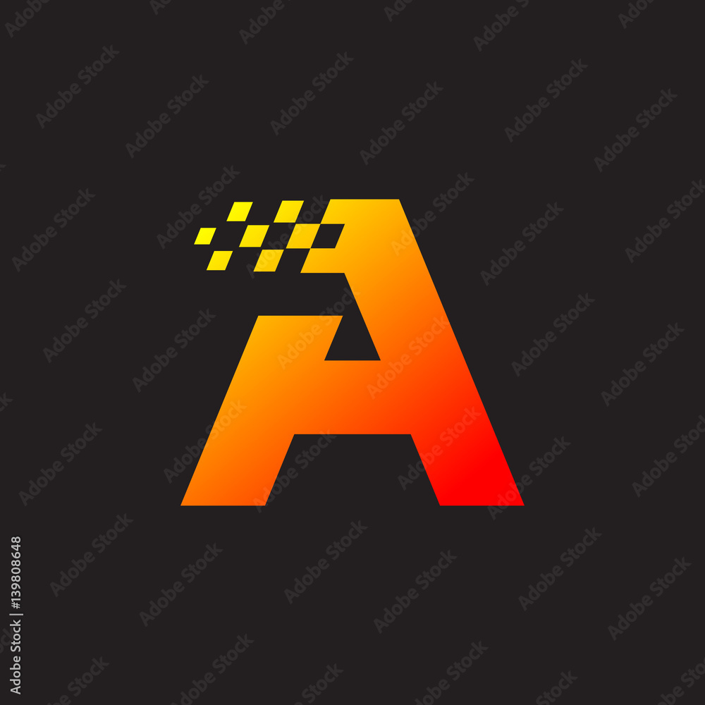 Obraz premium Letter A logo,fast speed, moving,delivery,Digital and Technology for your Corporate identity