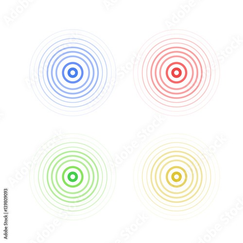 abstract line ripple emblem. Radar, sound or vibration icon. Flat design.