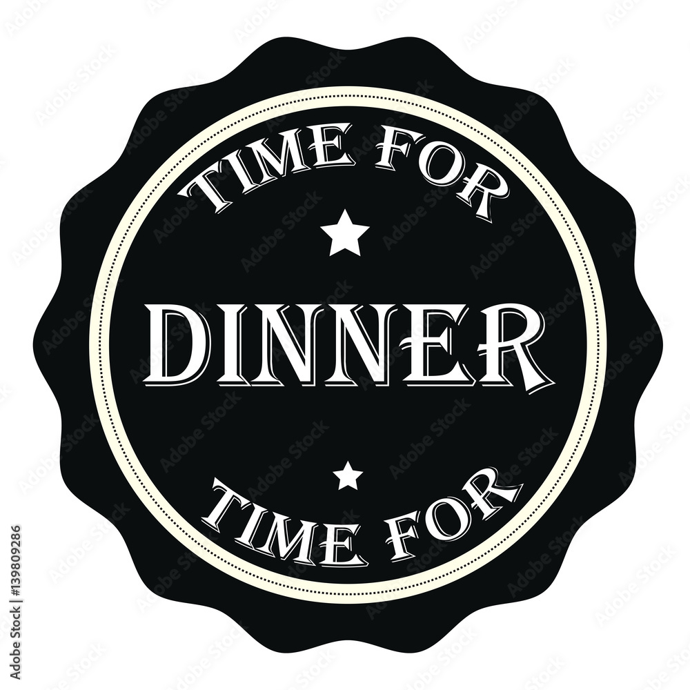 Time for dinner stamp.Sign.Seal.Logo Stock Vector Adobe Stock