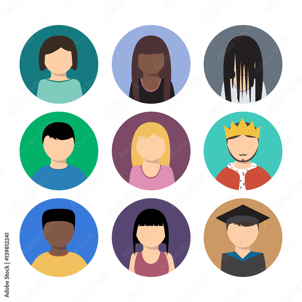 Avatar Set. Character icons. Vector Illustration Avatar Set. Character icons. Vector Illustration