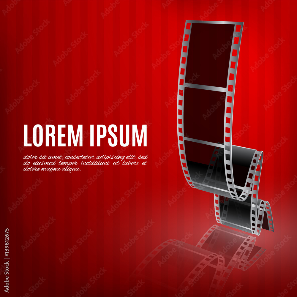 Filmstrip on a red background