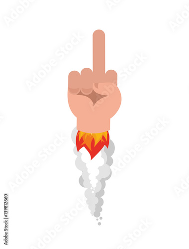 Fuck missile rocket. Off Air bomb. space Middle finger Sign fly