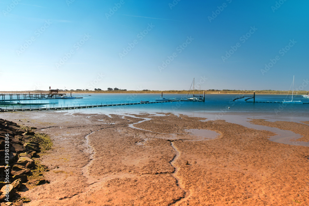 Peaceful landscape with a river near the Atlantic ocean