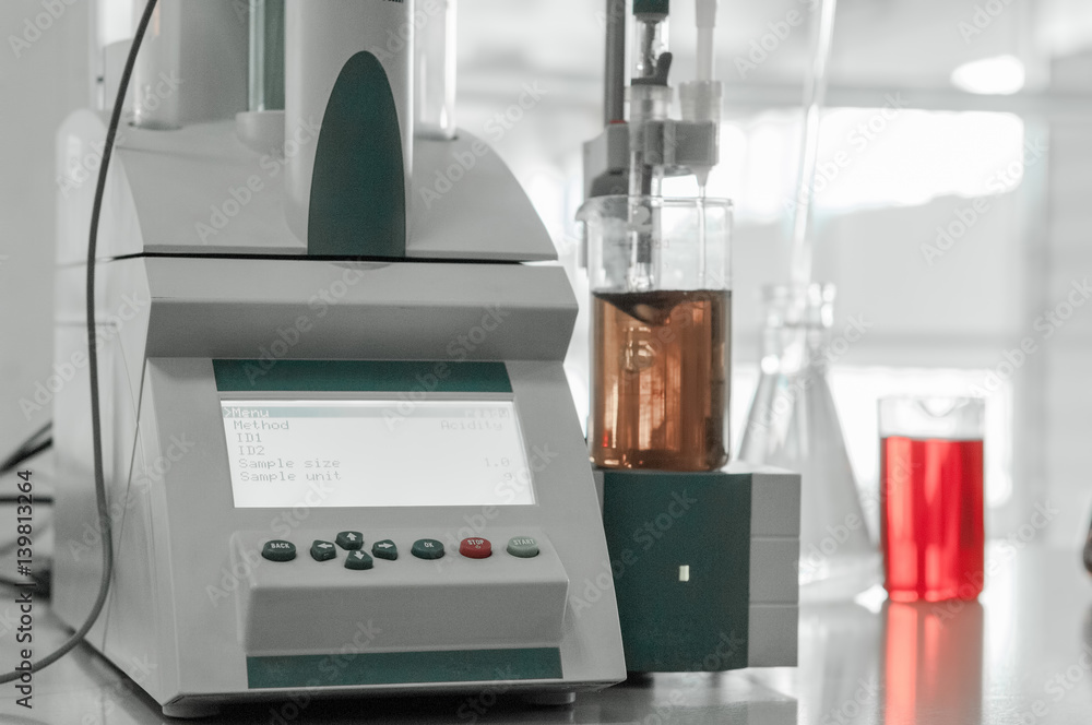test laboratory and measuring instruments at the plant for the production and processing of plastics close up test laboratory and measuring instruments at the plant for the production and processing of plastics close up