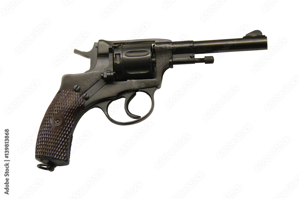 A Classic Military Revolver Hand Gun Weapon.
