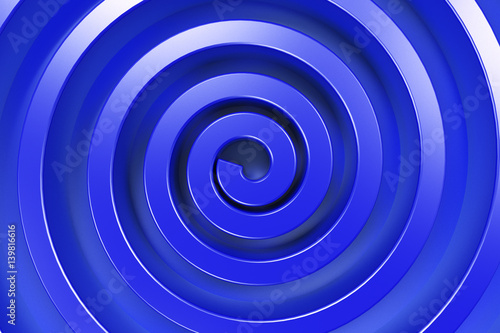 Blue concentric spiral on blue background