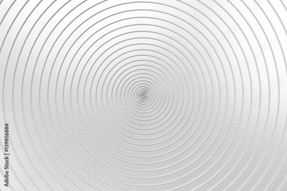 White concentric spiral on white background White concentric spiral on white background