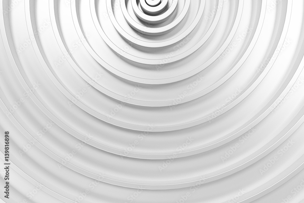 White concentric spiral on white background White concentric spiral on white background